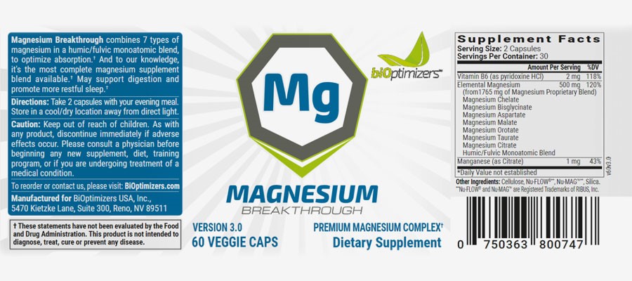 Ingredients Magnesium Breakthrough